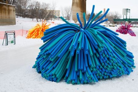 These noodles are actually a place for visitors to Winnipeg's Red River Mutual Trail to stay warm in the chilly winter weather.