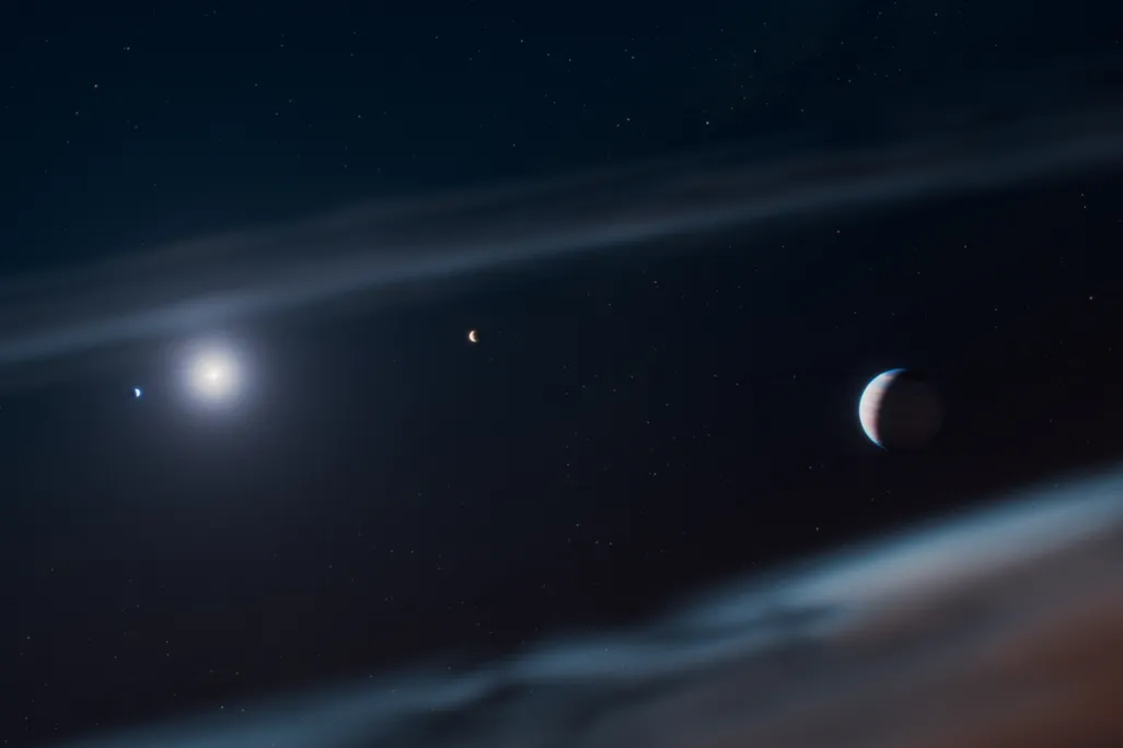 This artist’s concept shows the Beta Pictoris system
