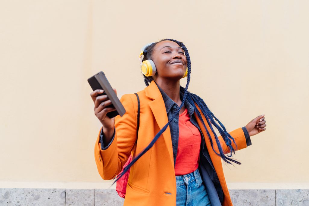 Woman listening to music