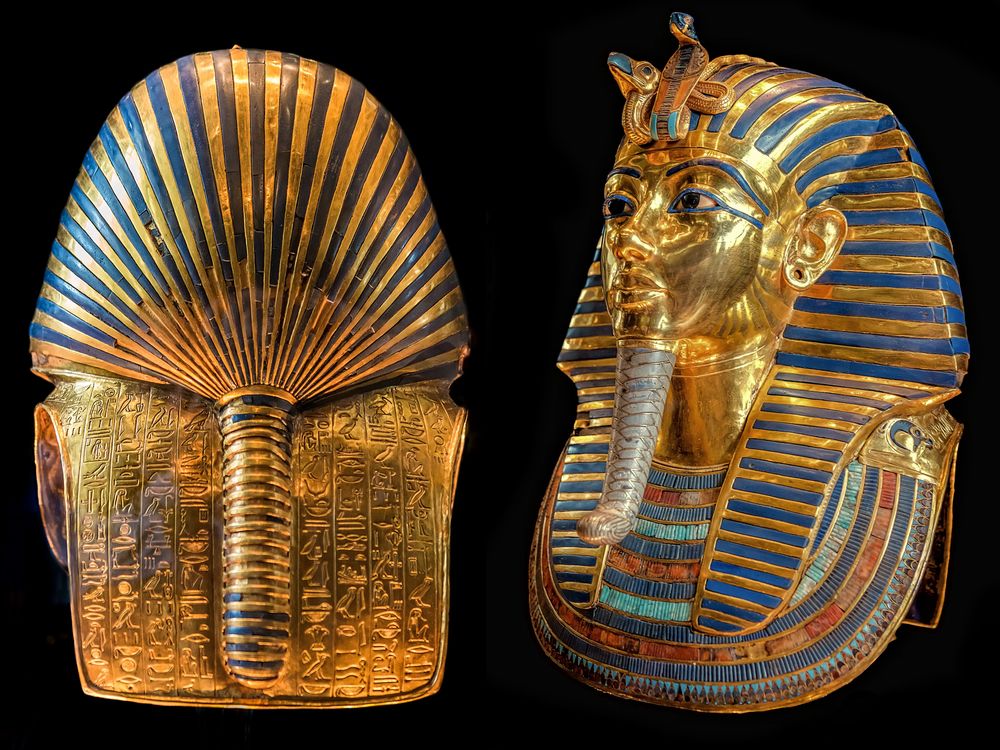 Image depicts an Egyptian funerary mask