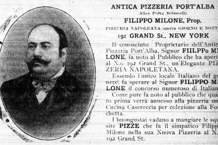 An image of the true U.S. pizza king Filippo Milone in the May 9, 1903 issue of the Italian-language newspaper Il Telegrafo.