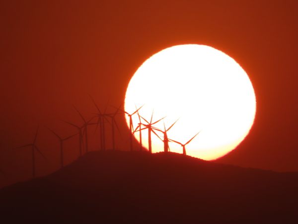 Sun set along the wind mills thumbnail