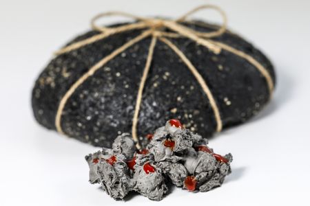 Carbonized bread with Bay of Naples butter from the "Last Supper in Pompeii" menu at Dinner by Heston

