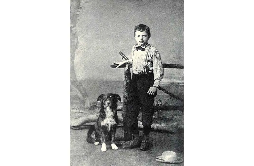 Jack London and his dog Rollo, 1885