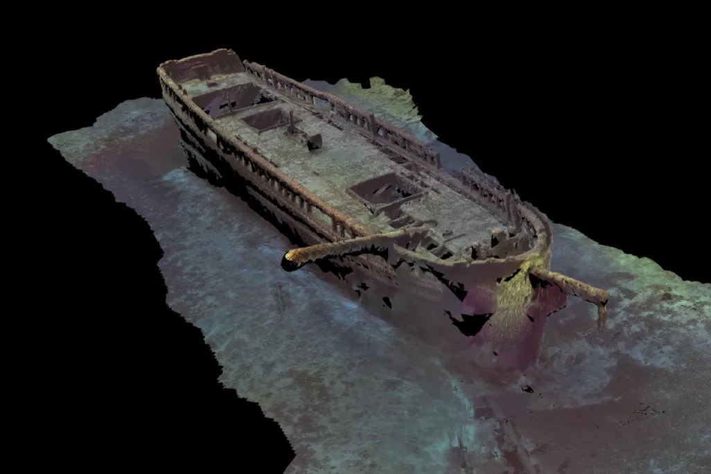 A digital model of a shipwreck
