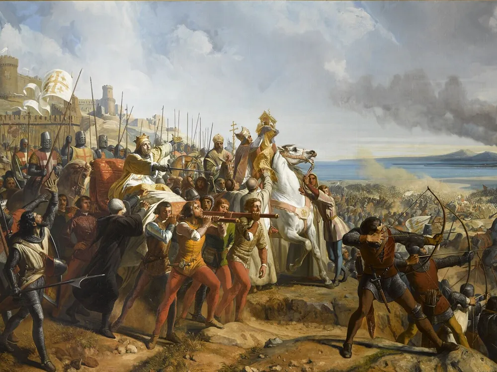 19th-century painting of the 1177 Battle of Montgisard by Charles-Philippe Larivière