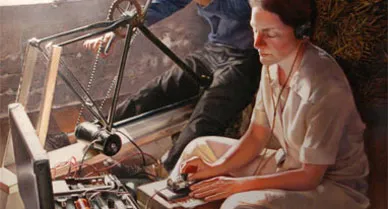 Unveiled at a recent ceremony in Washington honoring Virginia Hall, this portrait will be added to the CIA's Fine Arts Collection. Painted by artist Jeff Bass, it shows her transmitting messages from occupied France using her suitcase radio. The painting was underwritten by a donation from attorney Robert Guggenhime.