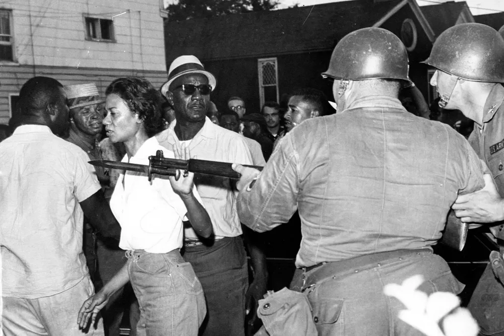 Gloria Richardson, shoving the bayonet away