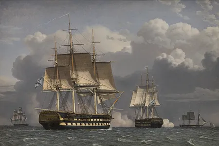 Researchers examined ten paintings&mdash;including Two Russian Ships of the Line Saluting (1827) by Christoffer Wilhelm Eckersberg&mdash;and found that seven included traces of proteins associated with brewing beer.