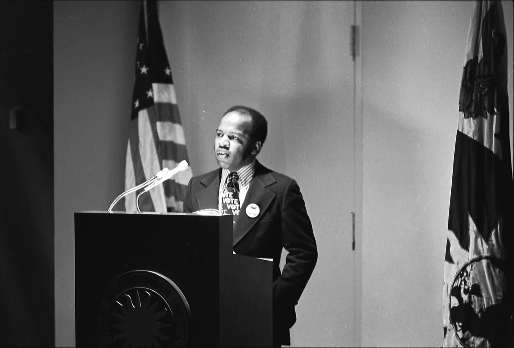 John Lewis speaking at the opening of "The Right to Vote" exhibition