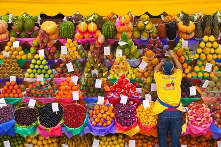 Fruit vendor in São Paulo, Brazil
