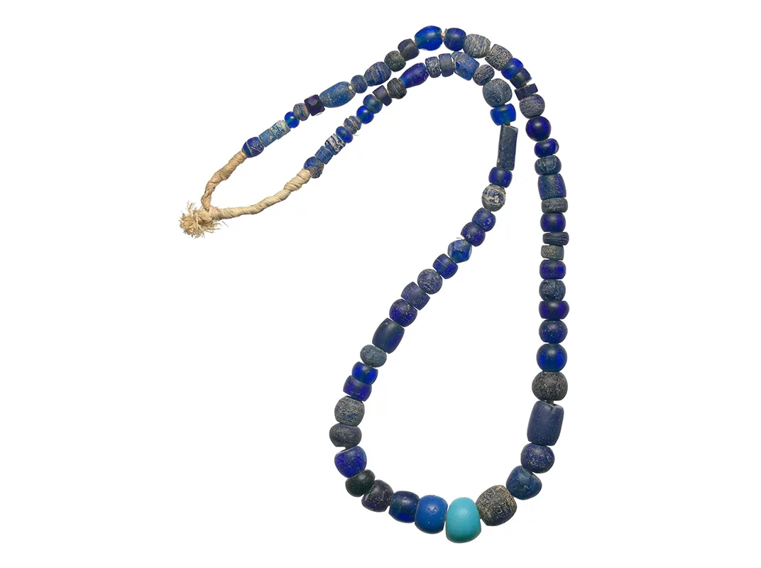 Cobalt blue glass trade beads