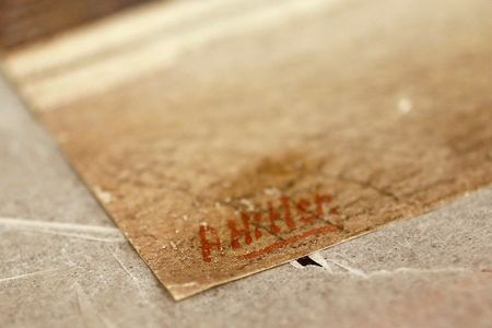 Hitler's signature on one of his watercolors. 