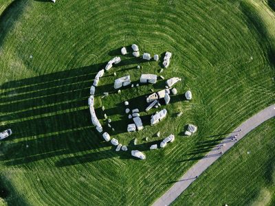 Stonehenge casts shadows from the past in this aerial photo taken in 2006.