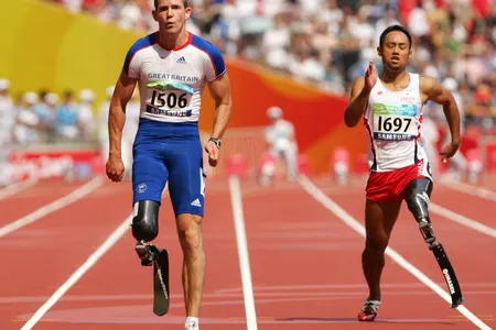 Great Britain's John McFall (left) won a bronze medal at&nbsp;the 2008 Paralympic Games&nbsp;in Beijing.