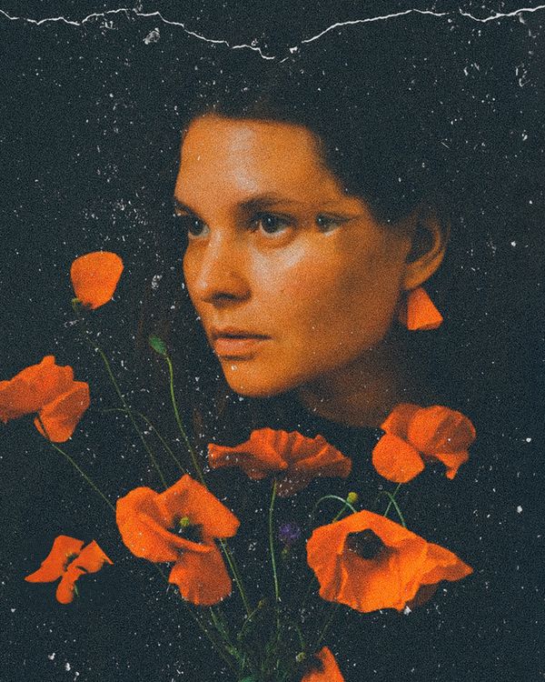 Self-portrait with poppies thumbnail