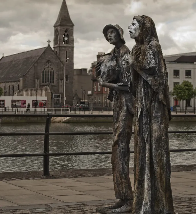 A memorial to the Irish famine in Dublin.