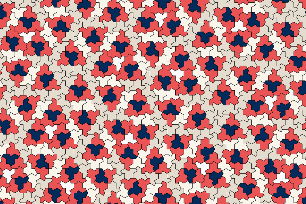 The same 13-sided shape forms a non-repeating pattern