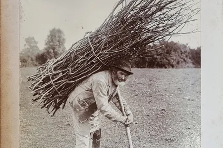 An original Victorian-era photograph of the &quot;stick man&quot; featured on the cover of Led Zeppelin IV