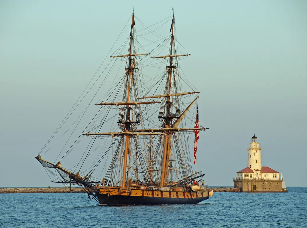 Flagship Niagara comes to port at Navy Pier during Tall Ship Chicago.