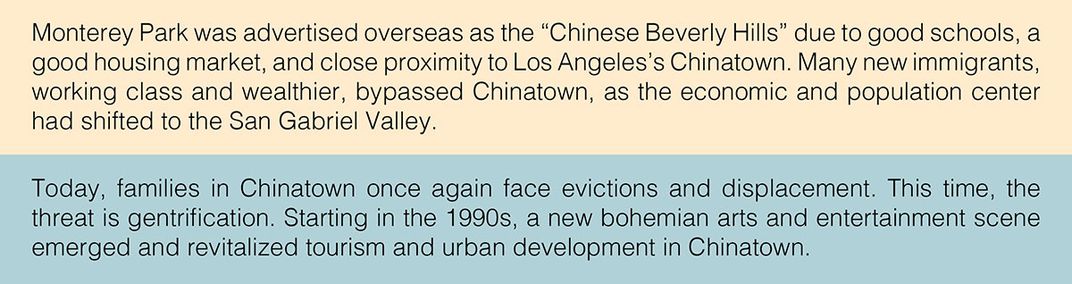 ext: Monterey Park was advertised overseas as the “Chinese Beverly Hills” due to good schools, a good housing market, and close proximity to Los Angeles’s Chinatown.