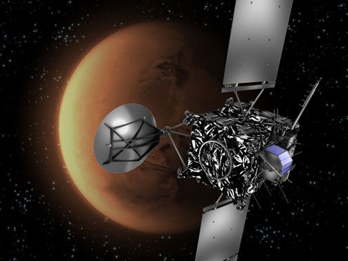 On the way to a comet, a quick look at the Red Planet.