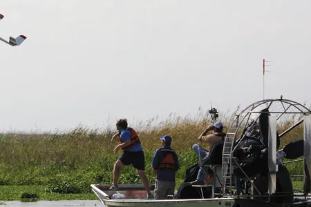 A Florida conservation team uses a Nova, developed by the University of Florida, to help count endangered manatees.