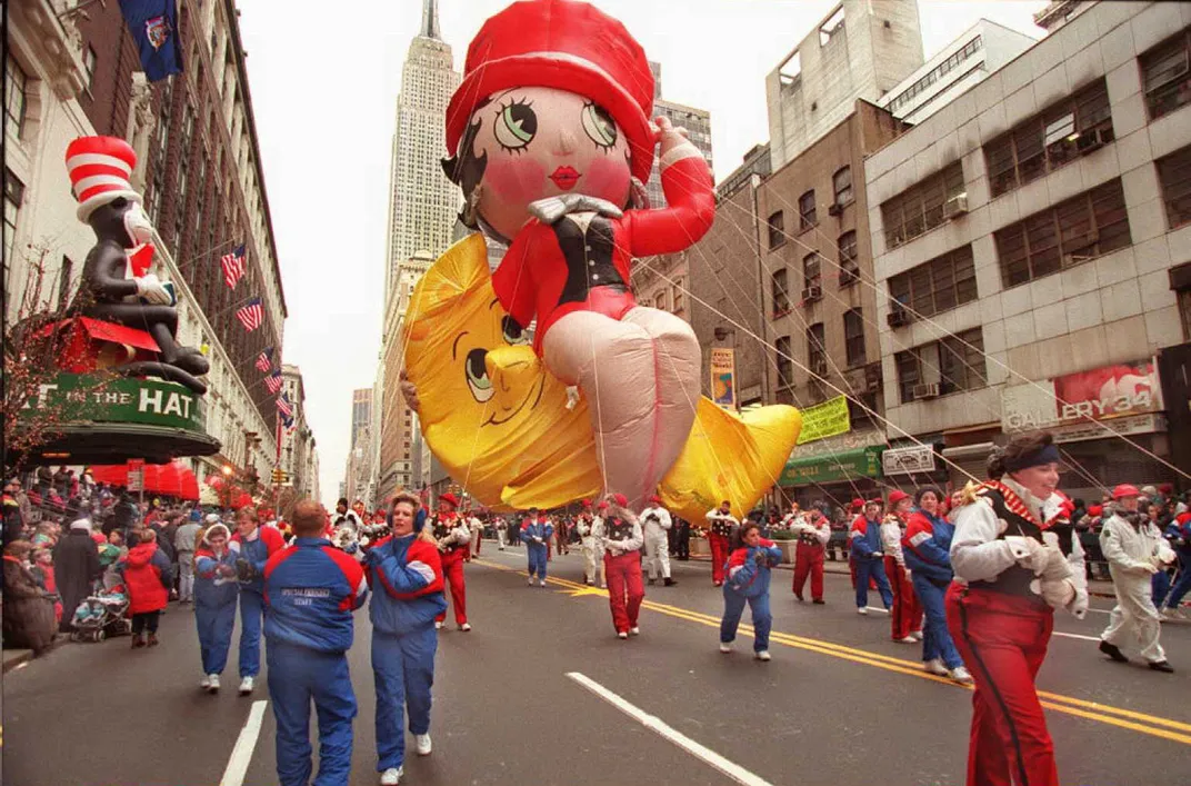 A Betty Boop balloon featured in the 1995 Macy's Thanksgiving Day Parade