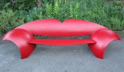 Selig's "Propane Tank Lips Bench" references Dali’s "May West Lips Sofa."