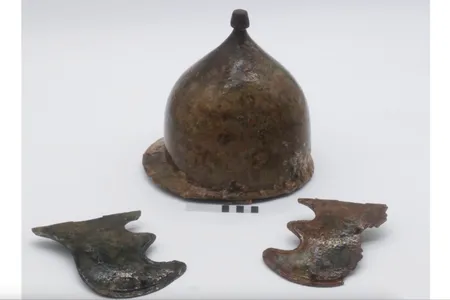 The helmet was discovered at the site of the Battle of the Egadi Islands.