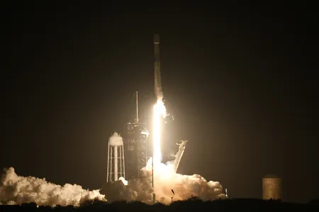 A SpaceX rocket carrying 125 miniature moon sculptures by Jeff Koons launched at 1:05 a.m. on February 15.