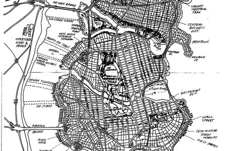 Eliot R. Brown's hand drawn map of Gotham. 