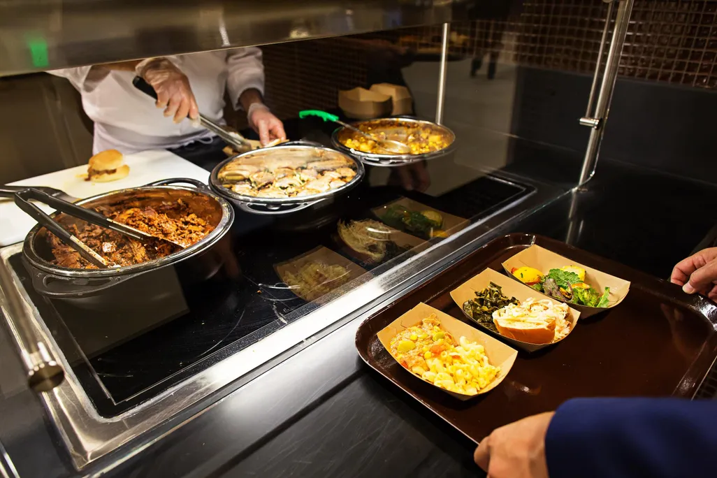 Tray with food on it