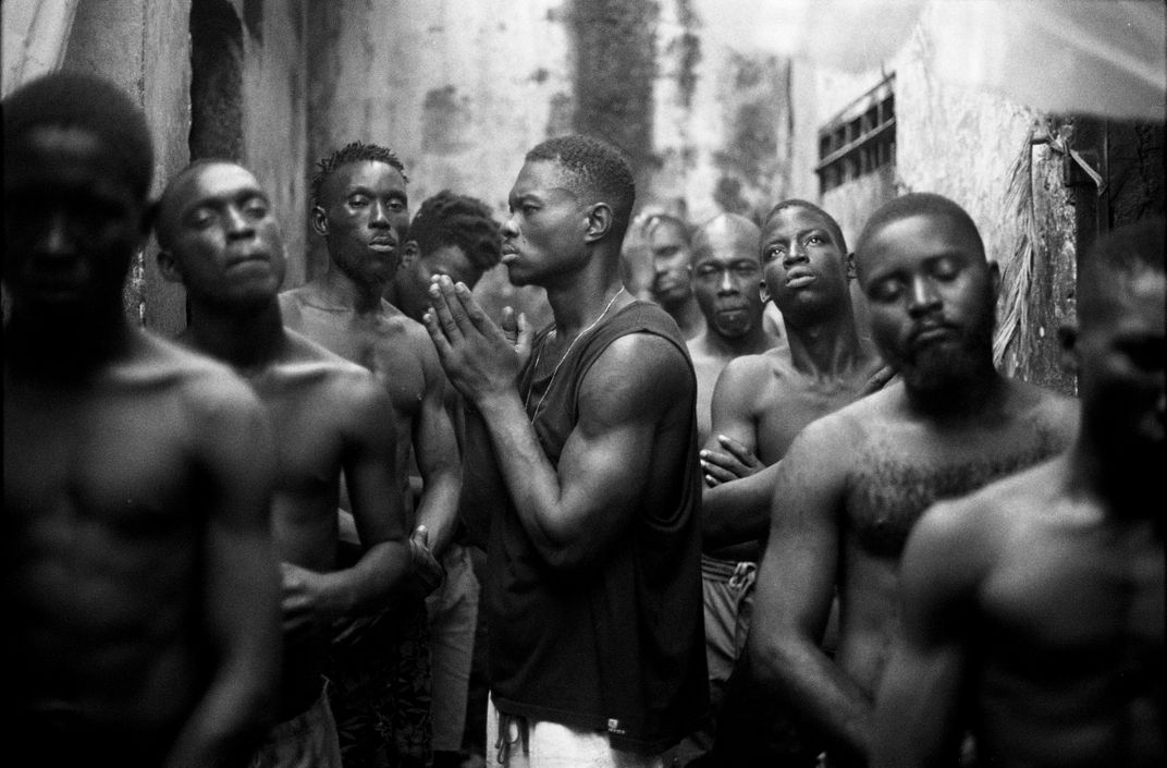 Prayer in the death sentence quarter of the Central Prison of Douala ...