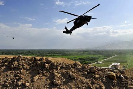 Three UH-60 Blackhawks land at an out post in Northerm Afghanistan, July 22nd, in the Samangan Province. 

(U. S. Air Force Photo By SSgt Bradley Lail) (released)