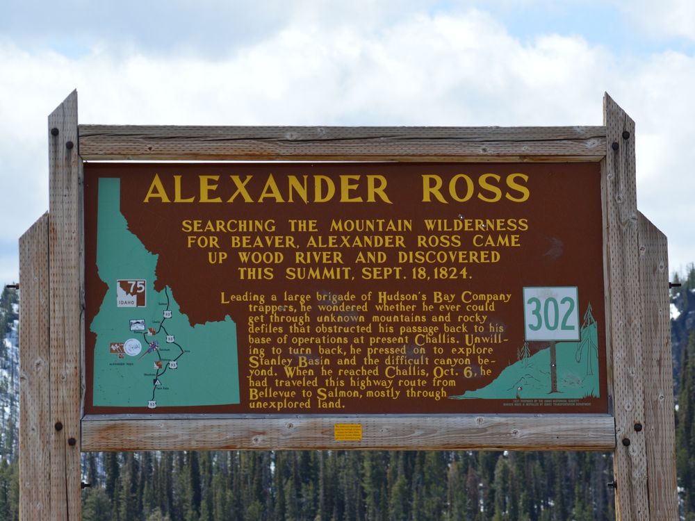 Alexander Ross highway historical marker in Idaho