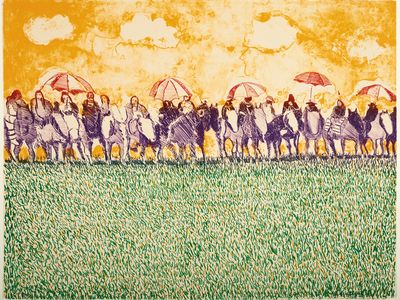 Indians with Umbrellas, 1971.