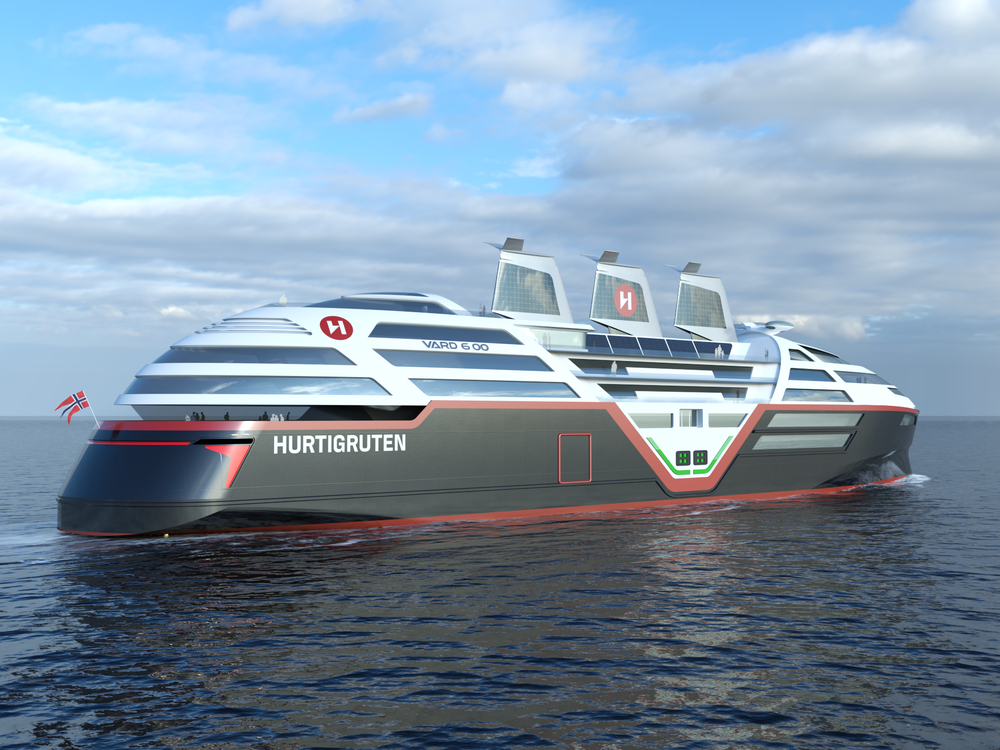 Rendering of futuristic cruise ship