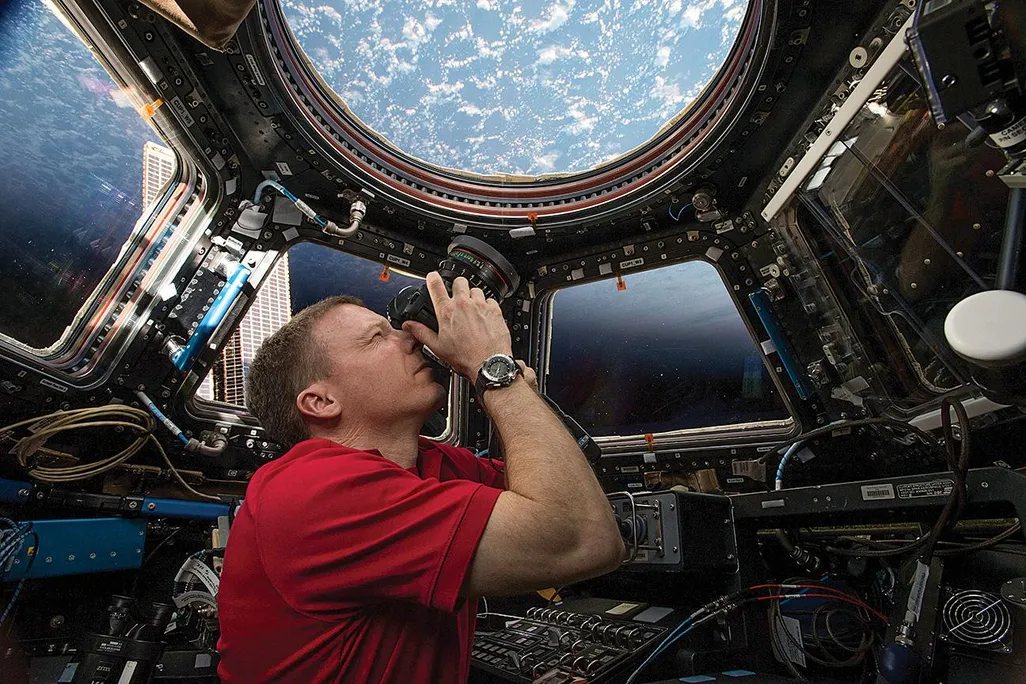 Terry Virts looks through ISS cupola