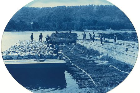 Henry Peter Bosse
Construction of Rock and Brush Dam, L.W., 1891
cyanotype