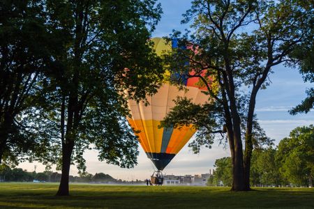 This view of a balloon touching down in Portage, Michigan won in the Reader’s Choice Category.