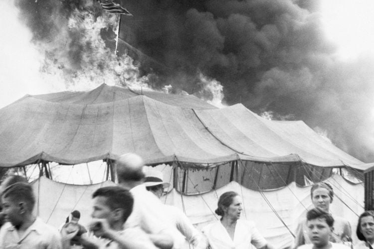 A news photo of the July 6, 1944, Hartford circus fire