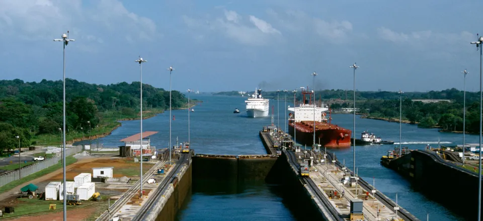  One of the many locks of the Panama Canal 