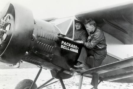 Walter E. Lees (in cabin) had almost 20 years of experience in the cockpit and had been trained by Glenn Curtiss himself. Frederic A. Brossy, his copilot, was less seasoned, but had an easygoing temperament that would help the two men survive their long and stressful confinement together.