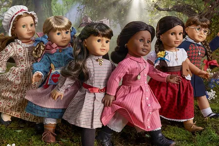 To mark its 35th birthday, American Girl rereleased its original six characters (L to R): Felicity Merriman, Kirsten Larson, Samantha Parkington, Addy Walker, Josefina Montoya and Molly McIntire.