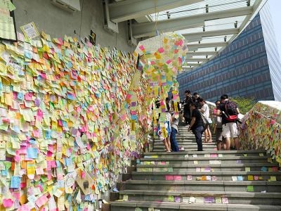 Hong Kong’s first Lennon Wall appeared in 2014.