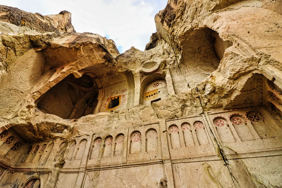Facade of the Dark Church in the Open Air Museum of Gorëme, Cappadocia