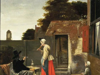 This Dutch Painting Showed a 17th-Century Drinking Game Until Someone Smudged Out a Player, Spoiling the Fun. A Museum Just Restored the Imbibing Soldier image