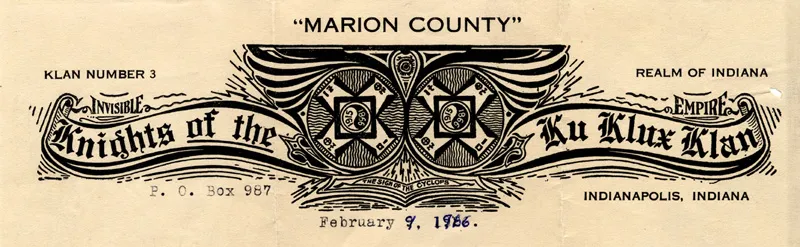 Marion County Ku Klux Klan letterhead