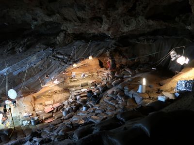 The excavation at Border Cave in the Lebombo Mountains on the Kwazulu-Natal/eSwatini border